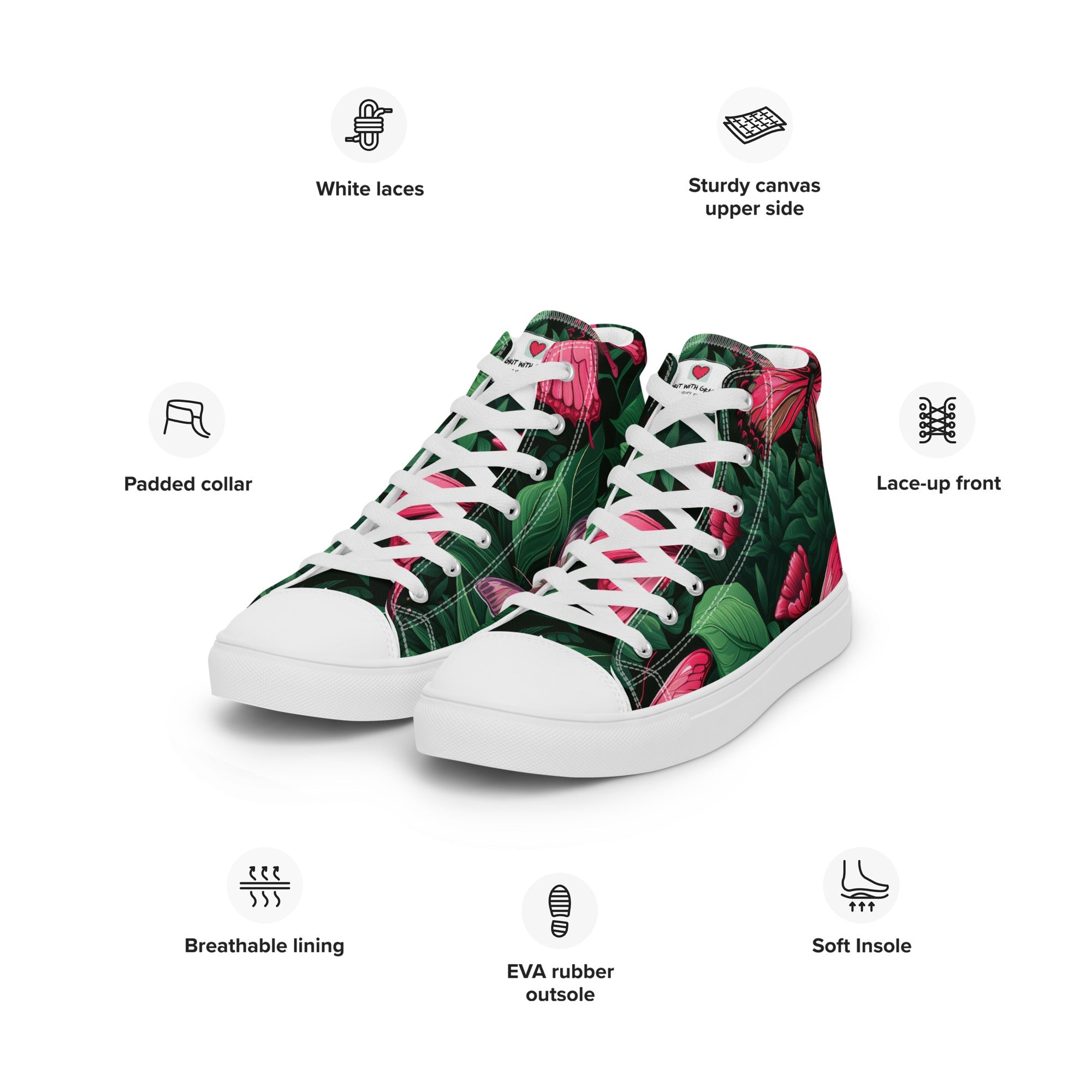 Butterfly Lover's Stylish Yet Durable Women's High Top Sneakers