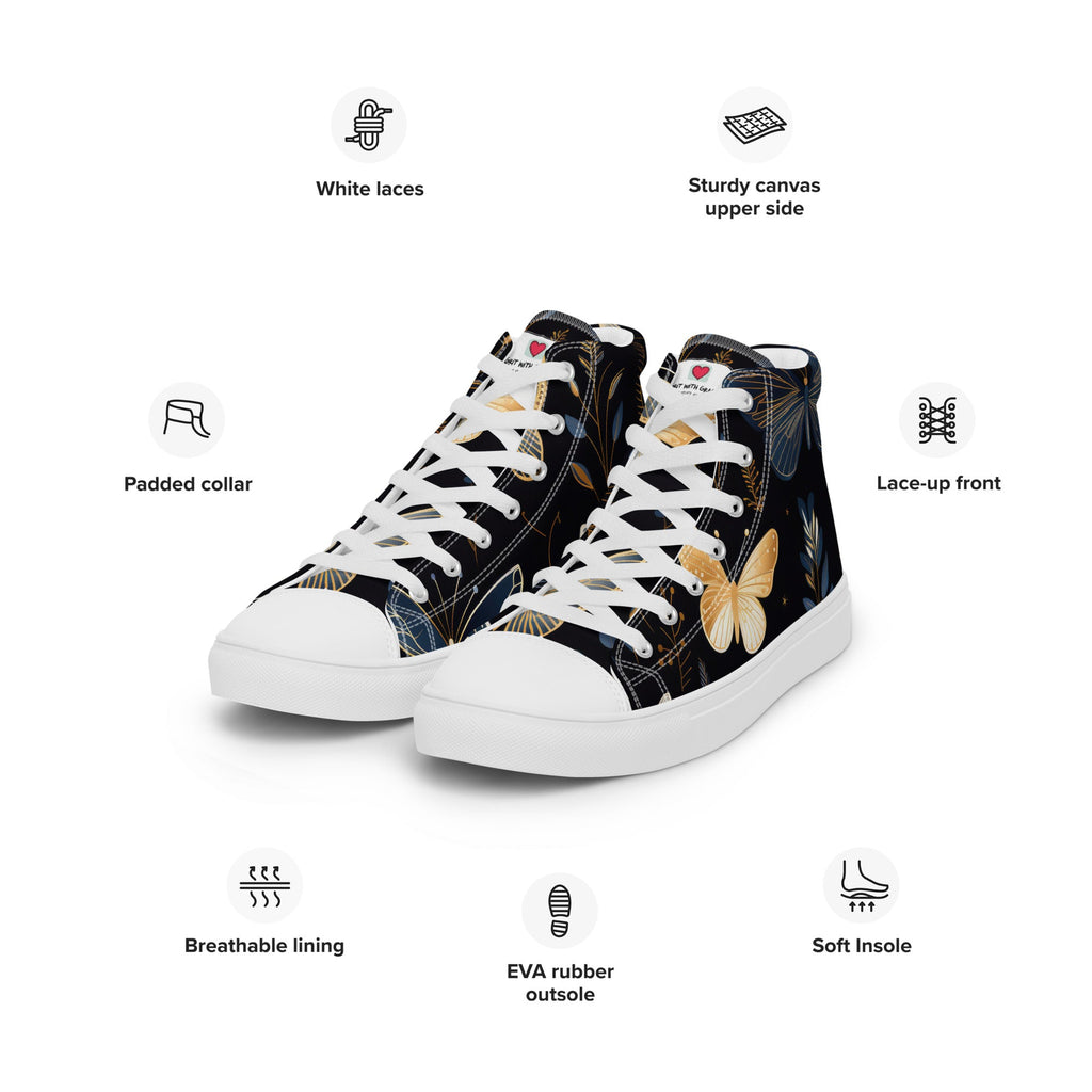 Butterfly Lover's Stylish Yet Durable Women's High Top Sneakers