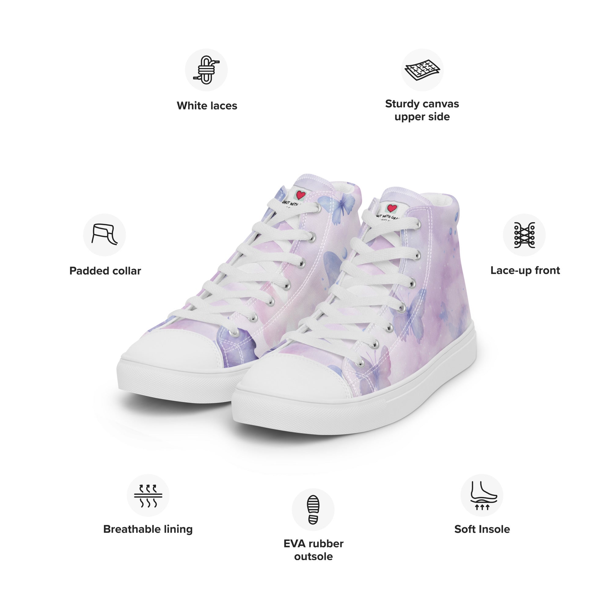 Butterfly Lover's Stylish Yet Durable Women's High Top Sneakers