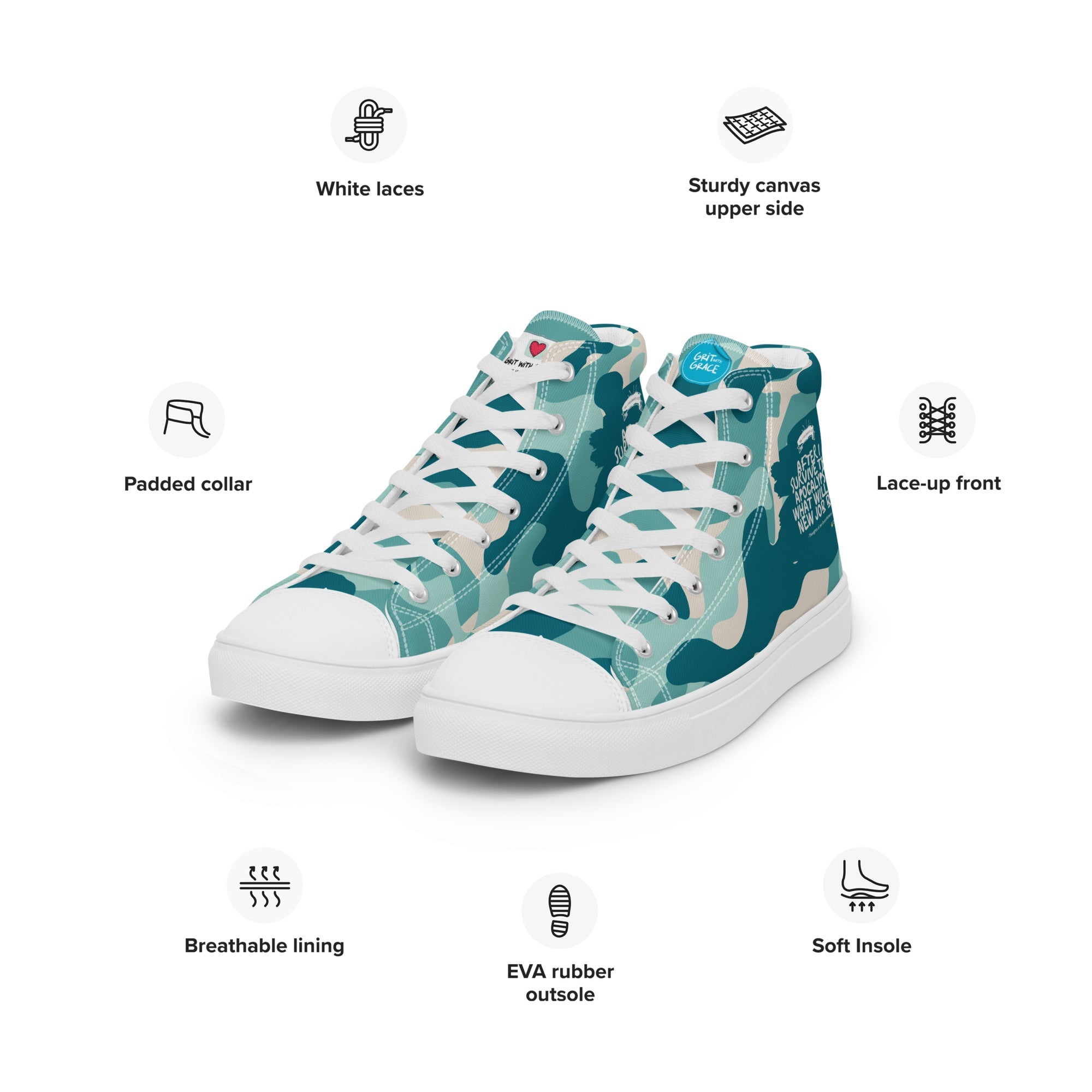 Army Enthusiast Women's High-Top Camouflage Sneakers