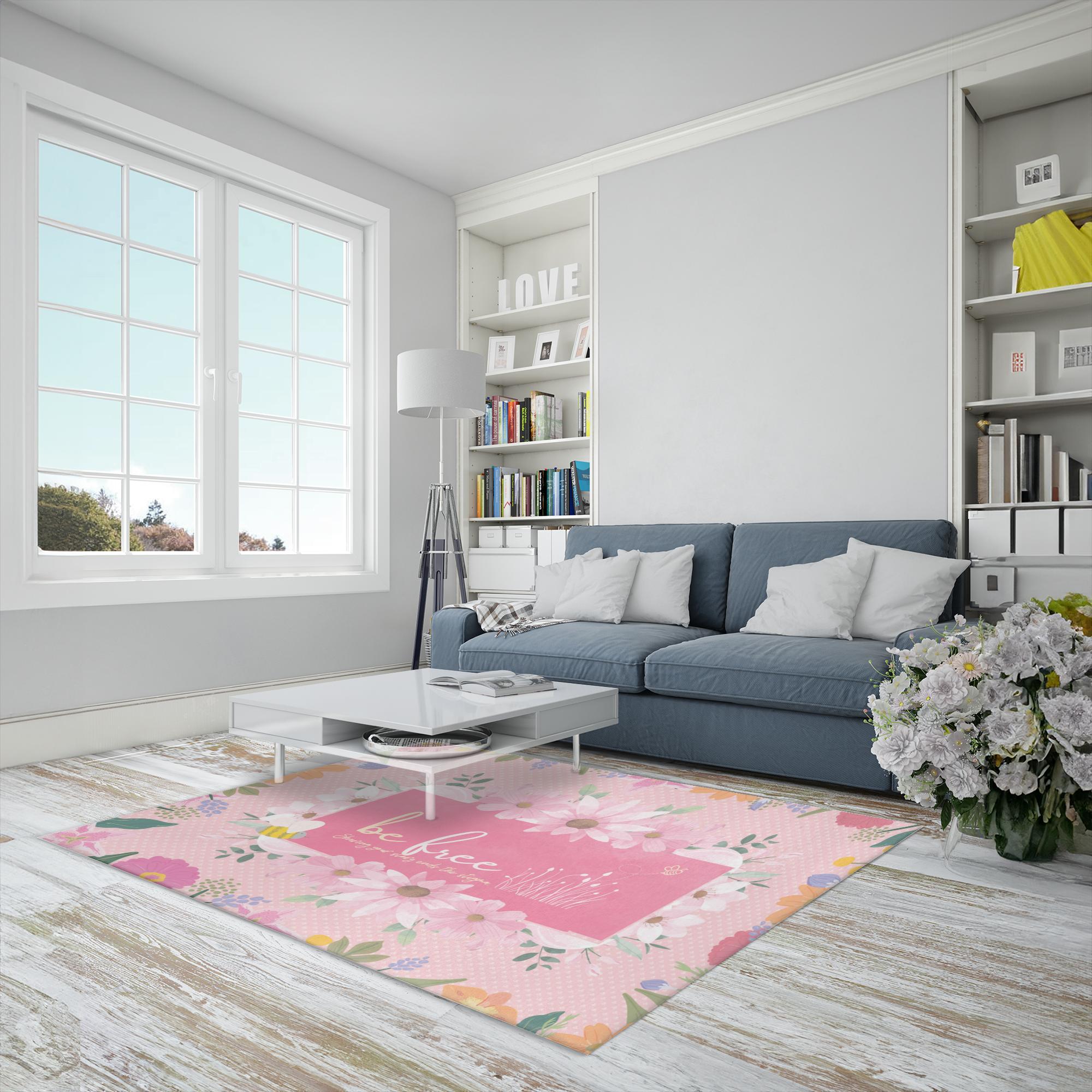 Bee Happy Collection: 'Embrace Freedom' Inspirational Area Rugs